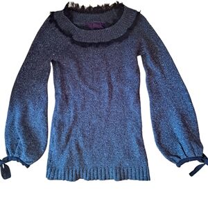 Twelve By Twelve - Black & Grey Knit Sweater - Size XS - Wool Mohair Blend